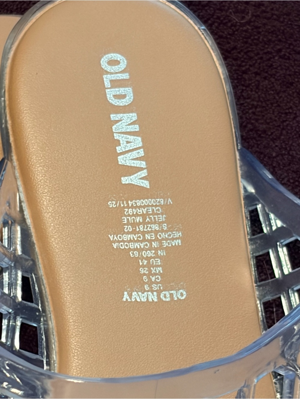 Old Navy Clear Jelly Slide Sandals - Transparent with Tan Footbed